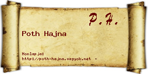 Poth Hajna névjegykártya